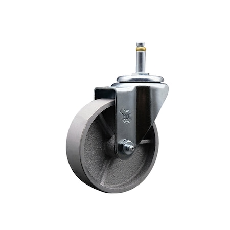Service Caster Semi Steel Swivel Grip Ring Stem Caster 4'' Wheel & 7/16'' Stem SCC-GR20S415-SSR-716138